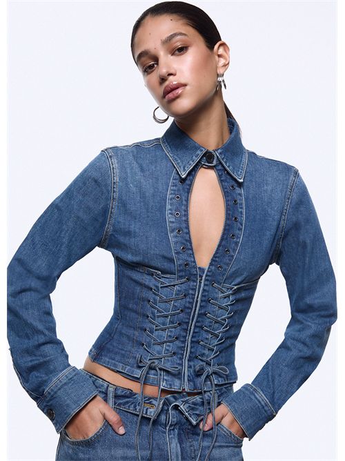 Camicia in denim con stringhe
